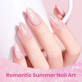 beetles nail art ombre with rosy diamond showing layered sparkle and creative looks benefit versatile