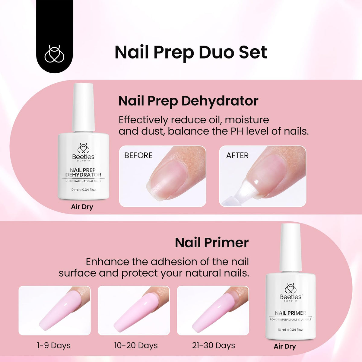 beetles nail prep dehydrator and primer bottles improving adhesion