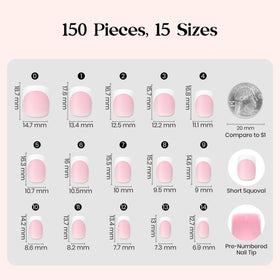 beetles short square press-on nails applied for a polished everyday look
