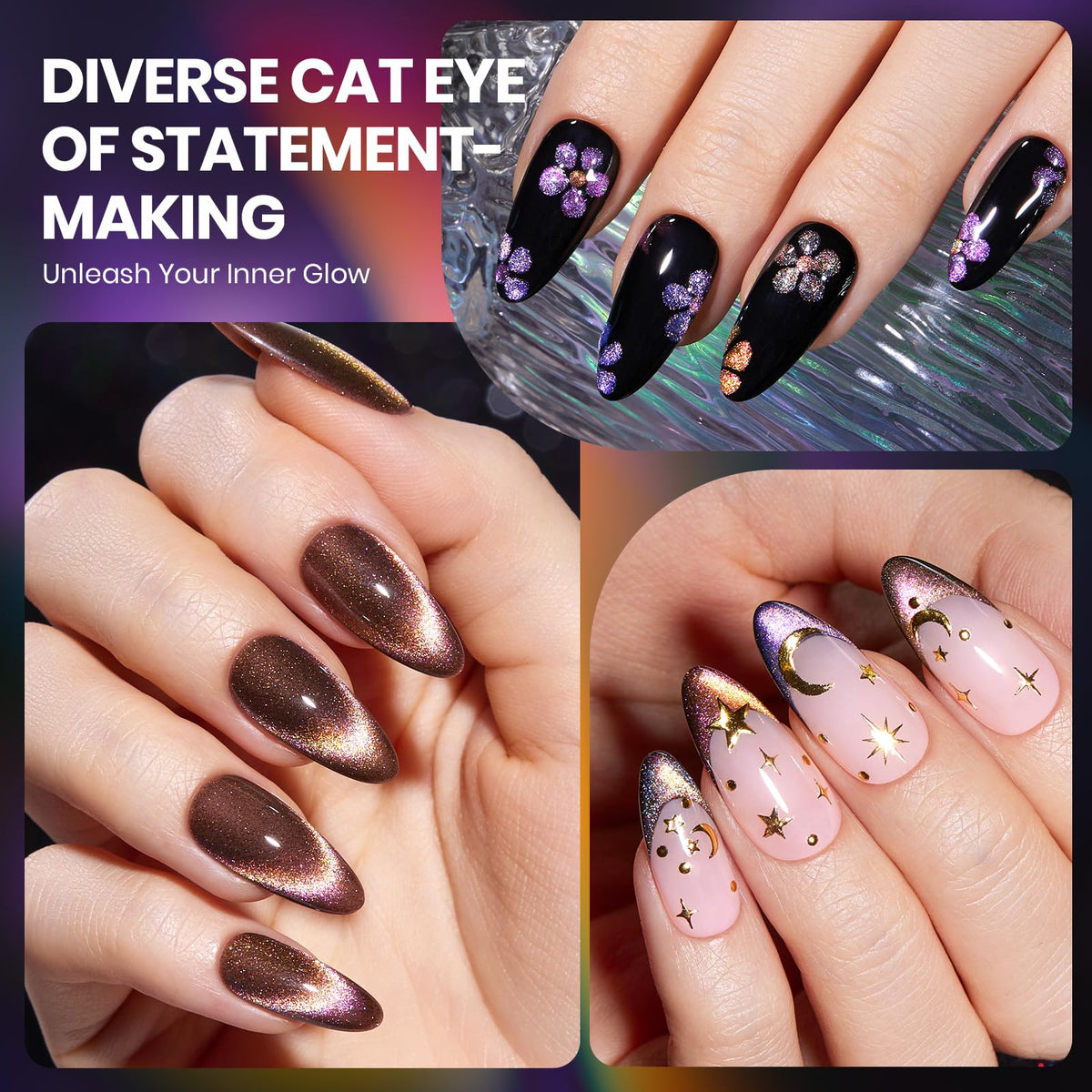beetles nails in sunlight showing dramatic color change and high-gloss finish on fingertips