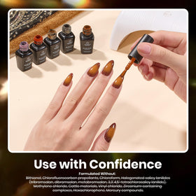 beetles gel polish on nails in use illustrating salon-quality shine