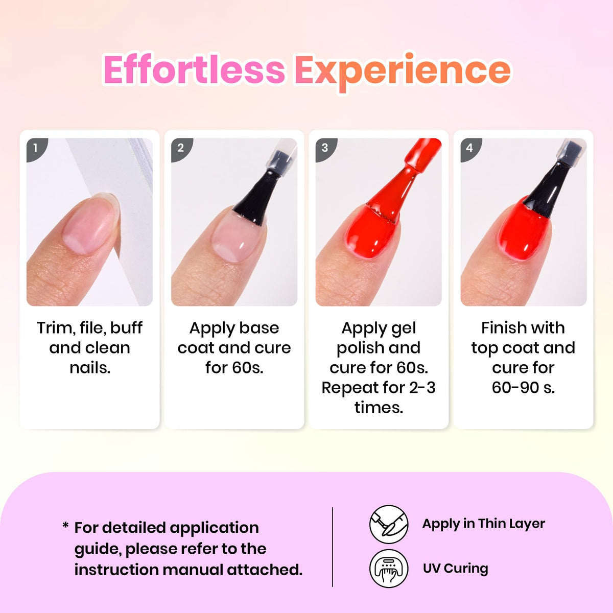beetles gel polish applied on nails outdoors showing vibrant long-lasting color