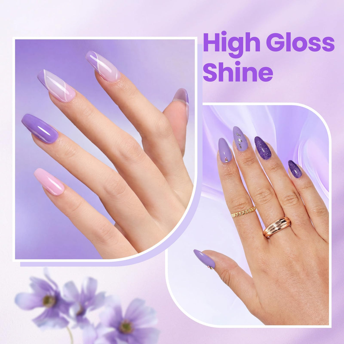 Beetles finished nails in pastel shades showing durable glossy result