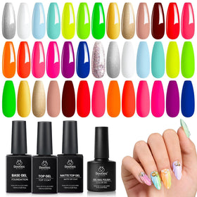 beetles gel polish front packaging showing full 23-piece kit and bright benefit
