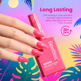 Beetles Gel Polish 15ml bottle beside ruler for scale and clear volume visualization