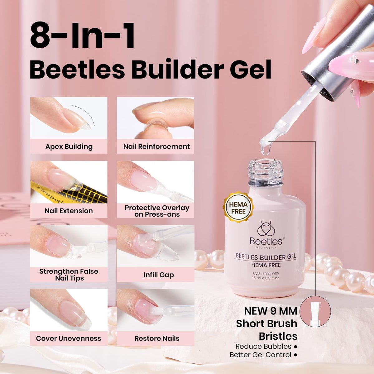 beetles cured no-wipe top coat on nail showing glossy chip-resistant finish