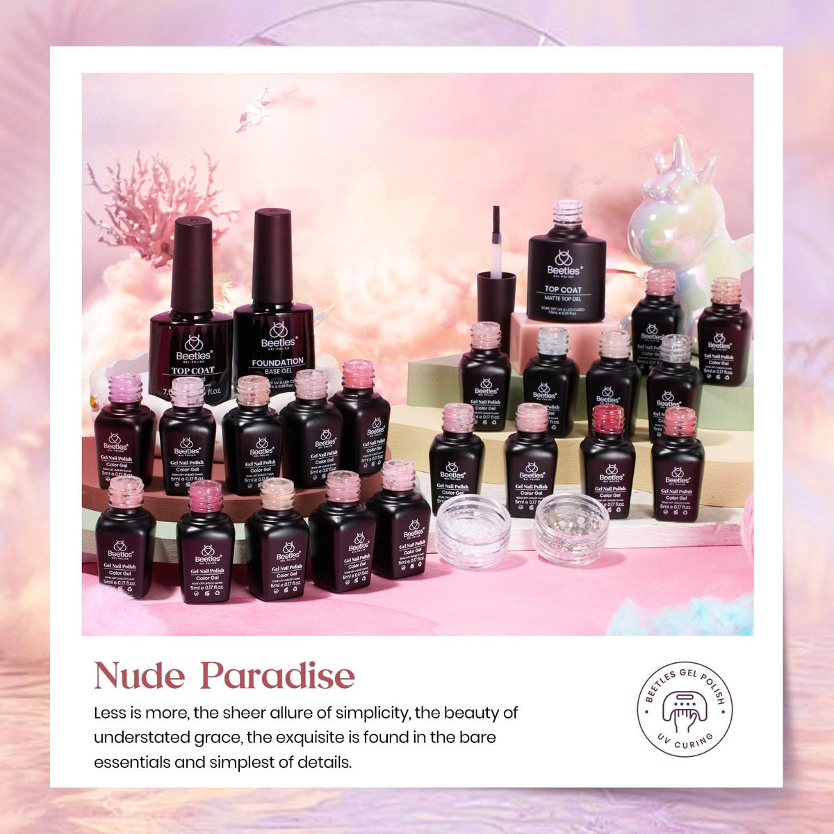 beetles on hand lifestyle demonstrating wearable natural manicure benefit