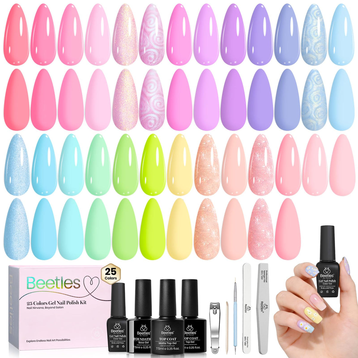 beetles Gel Polish front packaging showing full kit and neat presentation