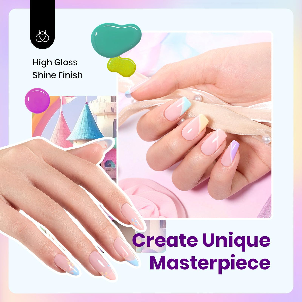 Beetles color swatch fan demonstrating pastel shades for quick color choice