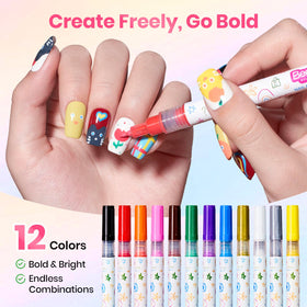 beetles Gel Polish pen drawing on nail to illustrate easy DIY application