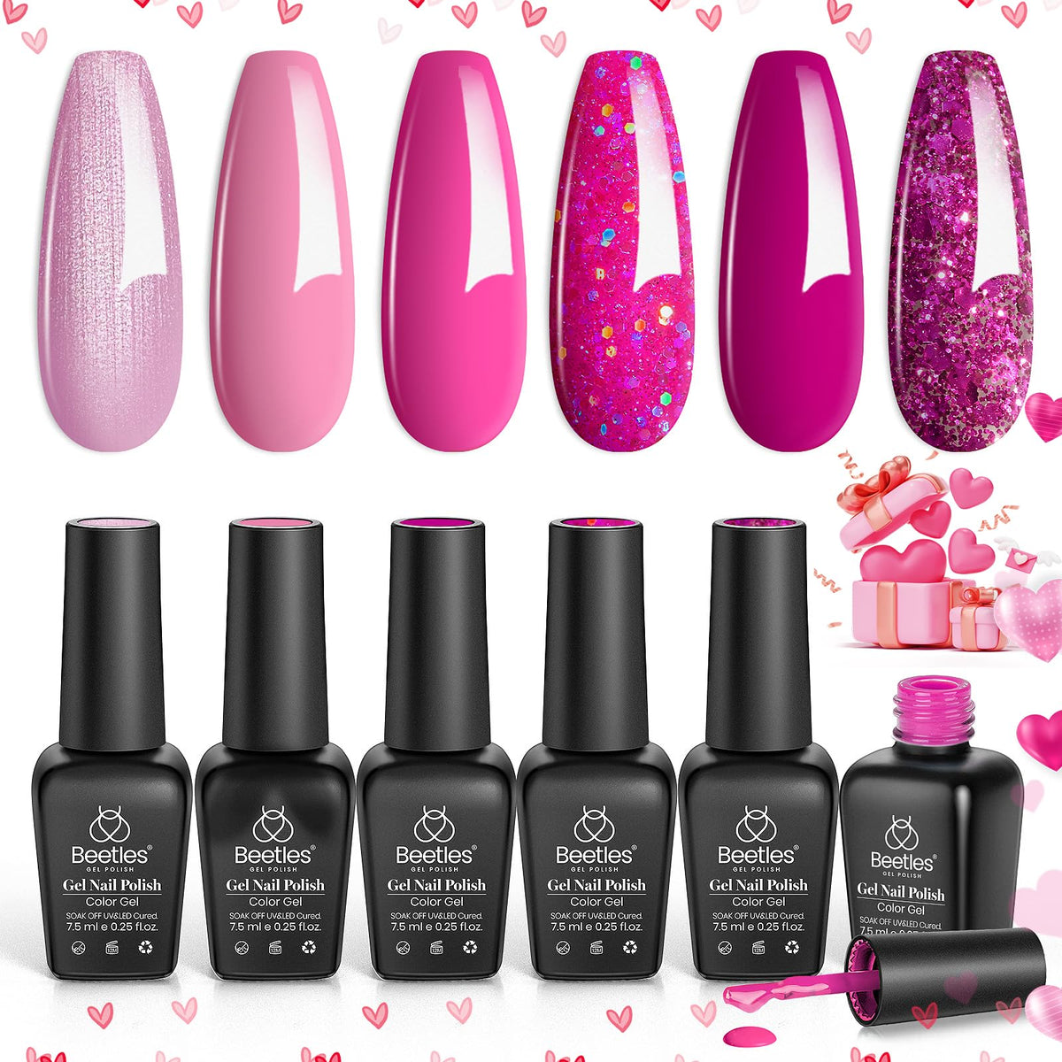 beetles Gel Polish size comparison with coin to show bottle scale and travel-friendly benefit