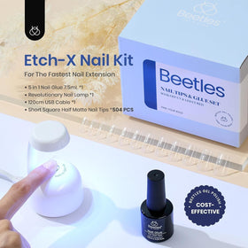 beetles close-up of half-matte pre-filed tips showing smooth edges and natural look