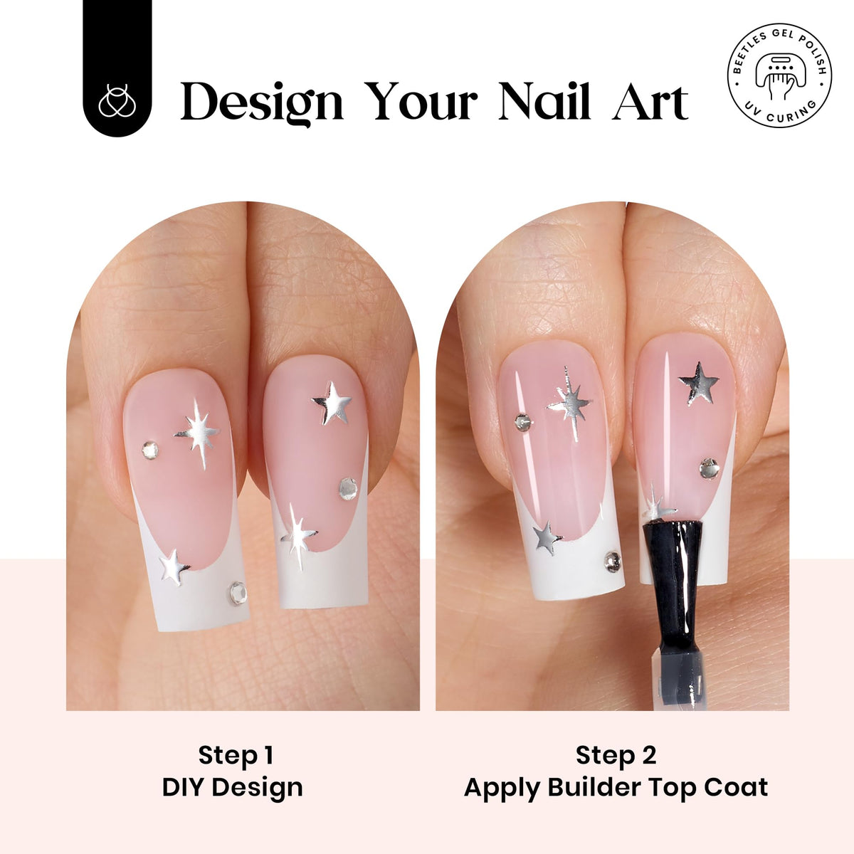 beetles press-on nails in hand showing size and fit benefit