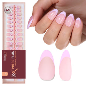 beetles Gel Polish close-up of French tip detail showing smooth pastel purple finish