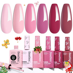 Beetles Gel Polish summer lifestyle shot with feminine outfit and matching nails