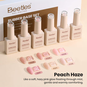 beetles gel polish brush applying rubber base to nail showing easy one step application