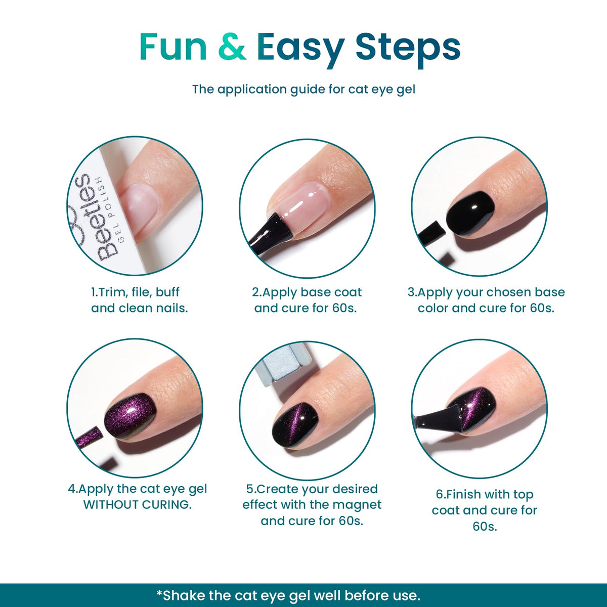 Beetles scale hand with bottles showing product size and real-world proportion