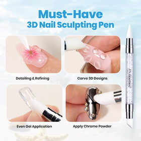beetles sculpted shell applied to nail demonstrating dimensional summer design