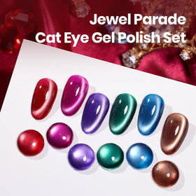Beetles Gel Polish color swatches showing six jewel tones for manicure inspiration