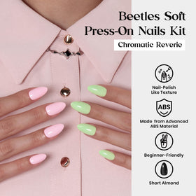 Beetles display of 24 short almond color options offering variety for any look