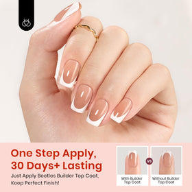 beetles short square french tips displayed for easy selection and natural look