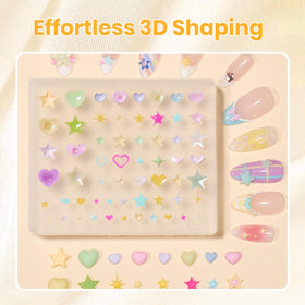 Beetles silicone mold with formed 3D charms for easier creation