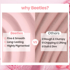 beetles gel polish kit next to fingers showing scale and amount benefit true-to-size expectation