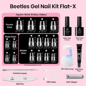 Beetles 320pcs size layout with numbered tips for quick custom fit