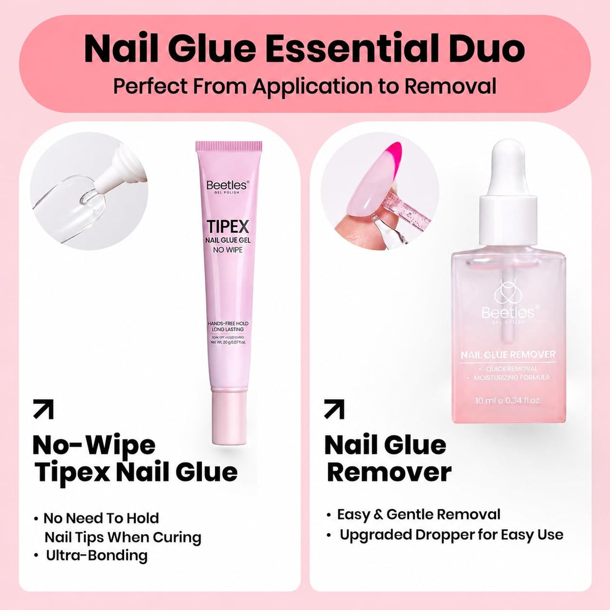 beetles gel polish solid gel glue tube closeup highlighting secure bond benefit