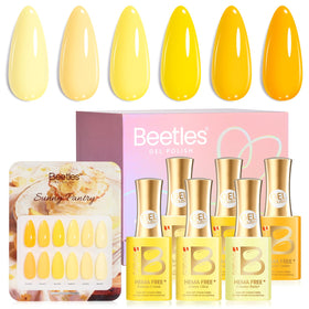 beetles lifestyle shot of manicure styling to inspire seasonal yellow looks