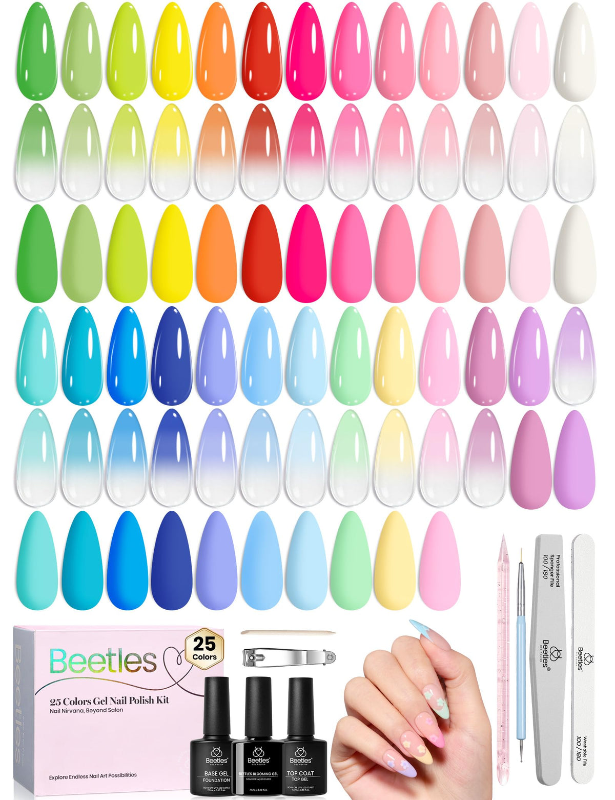 beetles front packaging showing full pastel set and included items benefits easy setup