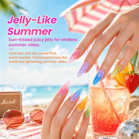 beetles painted nail tips showing layered jelly ombré and glossy finish