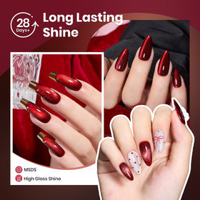 beetles swatch row of six burgundy shades showing glitter to deep wine variety for styling