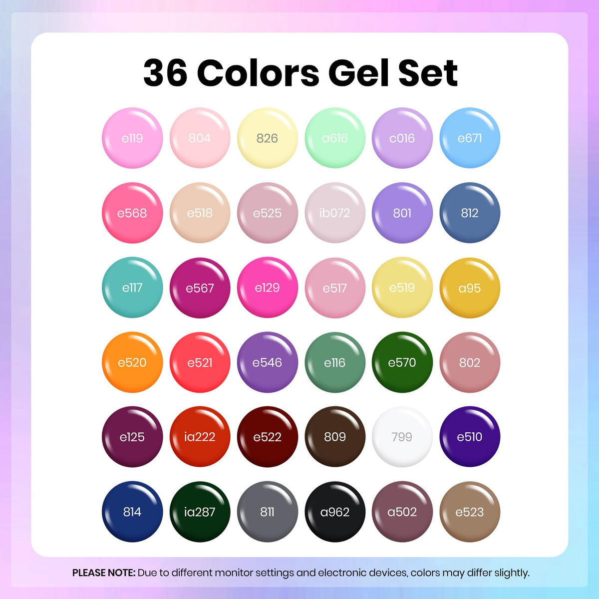 beetles Gel Polish fanned swatches highlighting color range for easy selection