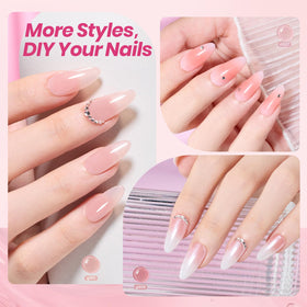 Beetles color swatch fan displaying milky nudes pinks and soft browns for easy selection