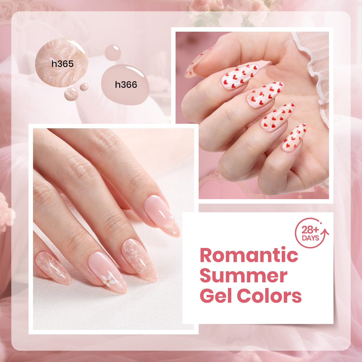 beetles nail wheel swatches displaying the six nude pink tones for easy selection