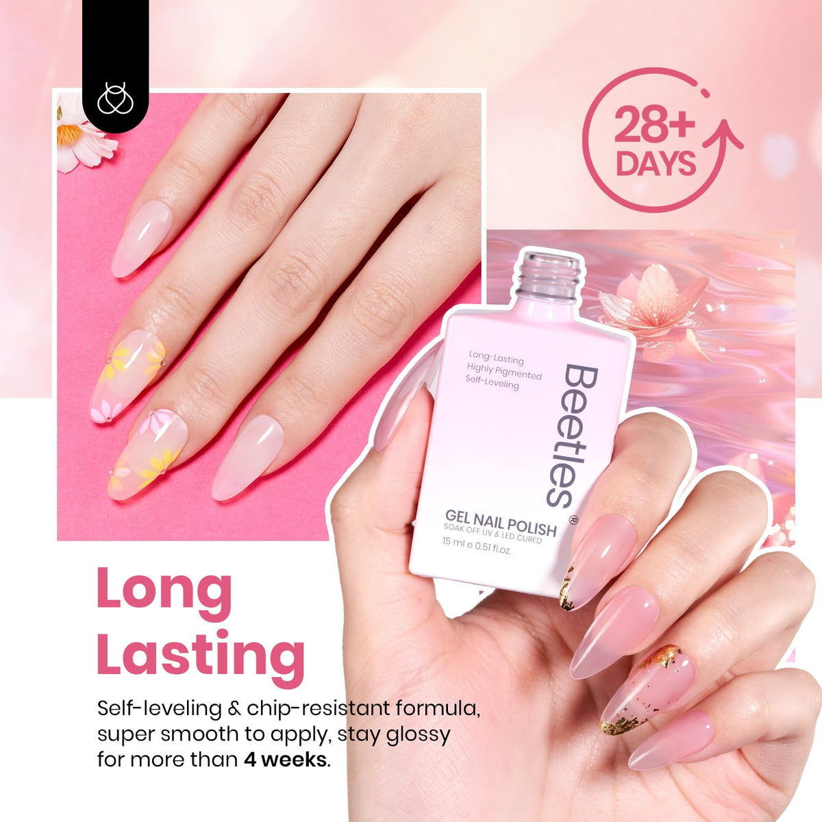 beetles swatches on nail wheels showing six translucent shades benefit: color selection preview