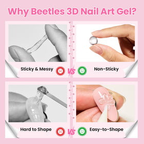 Beetles gel texture close-up showing non-sticky smooth sculpting control