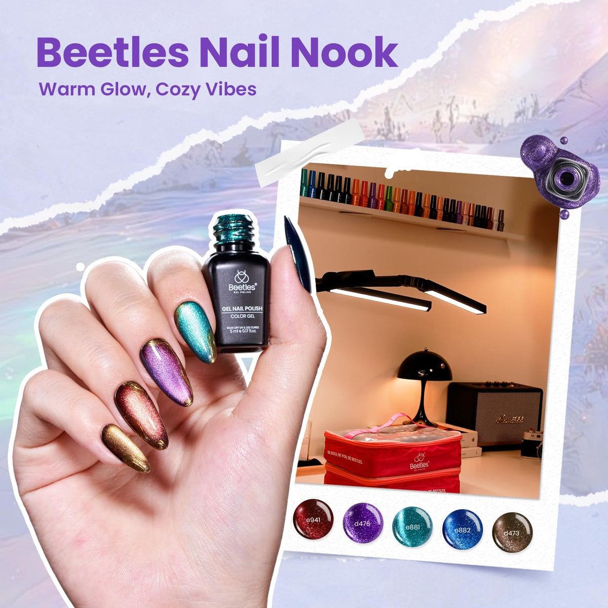 beetles texture glitter topcoat application adding sparkle and dimension