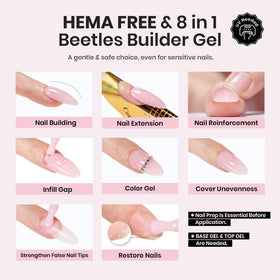 beetles thick builder gel brush stroke demonstrating self-leveling shaping benefit