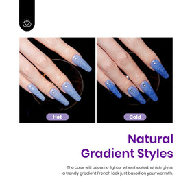 beetles gel polish hands showing temperature change effect demonstrating visible transformation