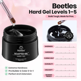 beetles three gel open jars displaying clear nude pink shades for layered builds