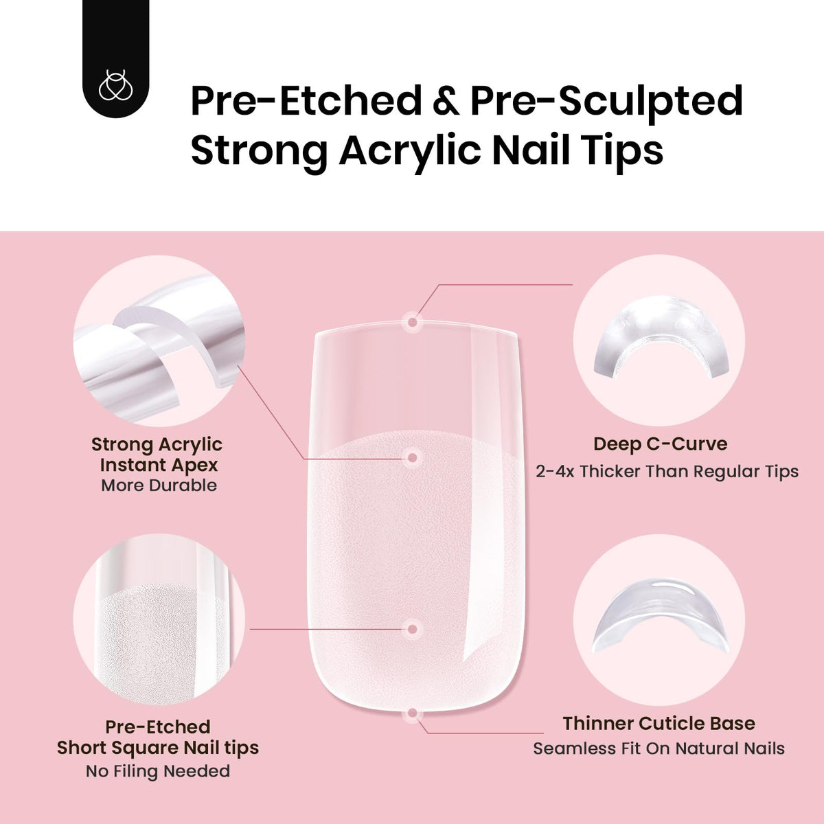 beetles tip applied on a natural nail demonstrating salon finish