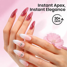 beetles close-up of medium stiletto tips showing smooth finish for natural look