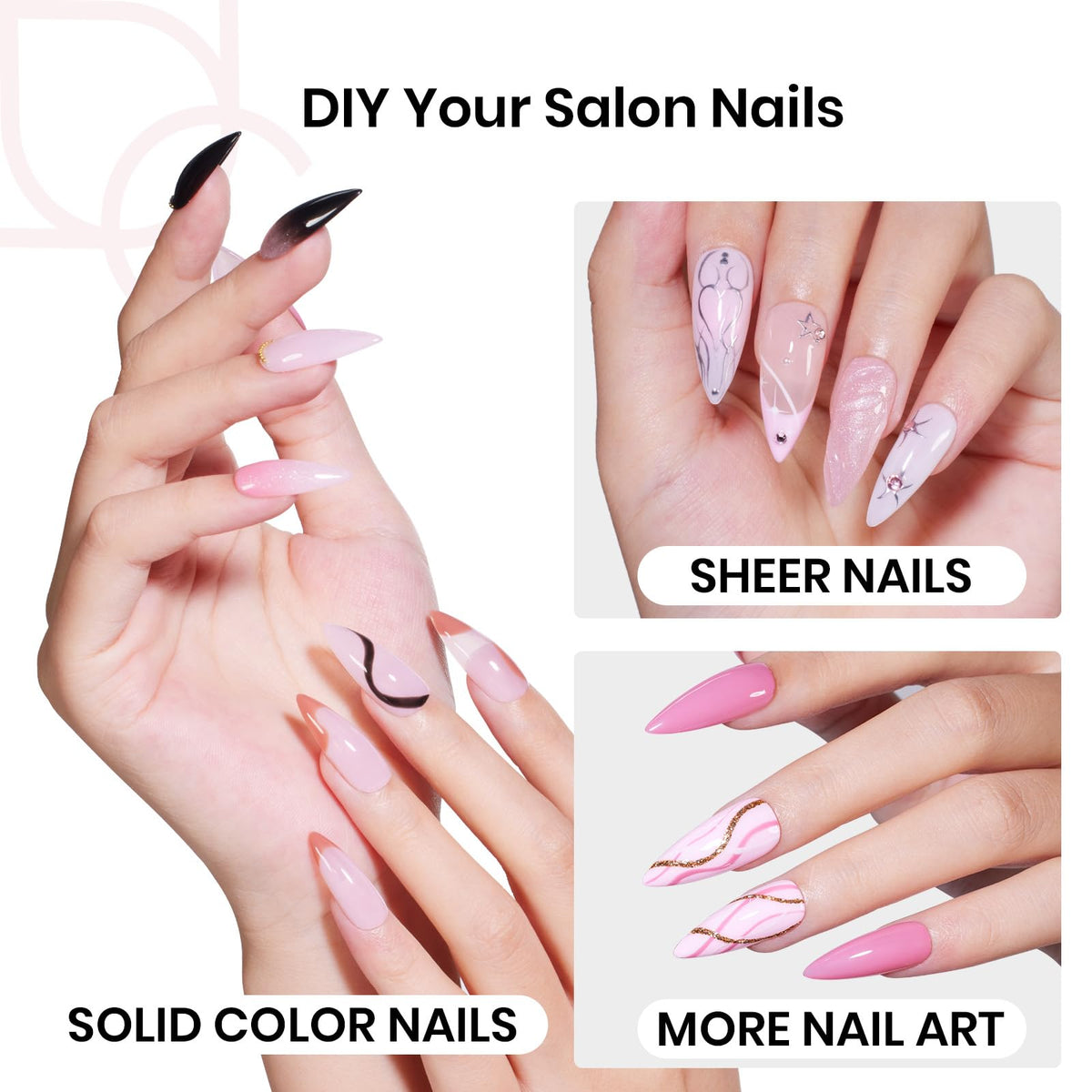 beetles Gel Polish hands applying a tip showing quick DIY application