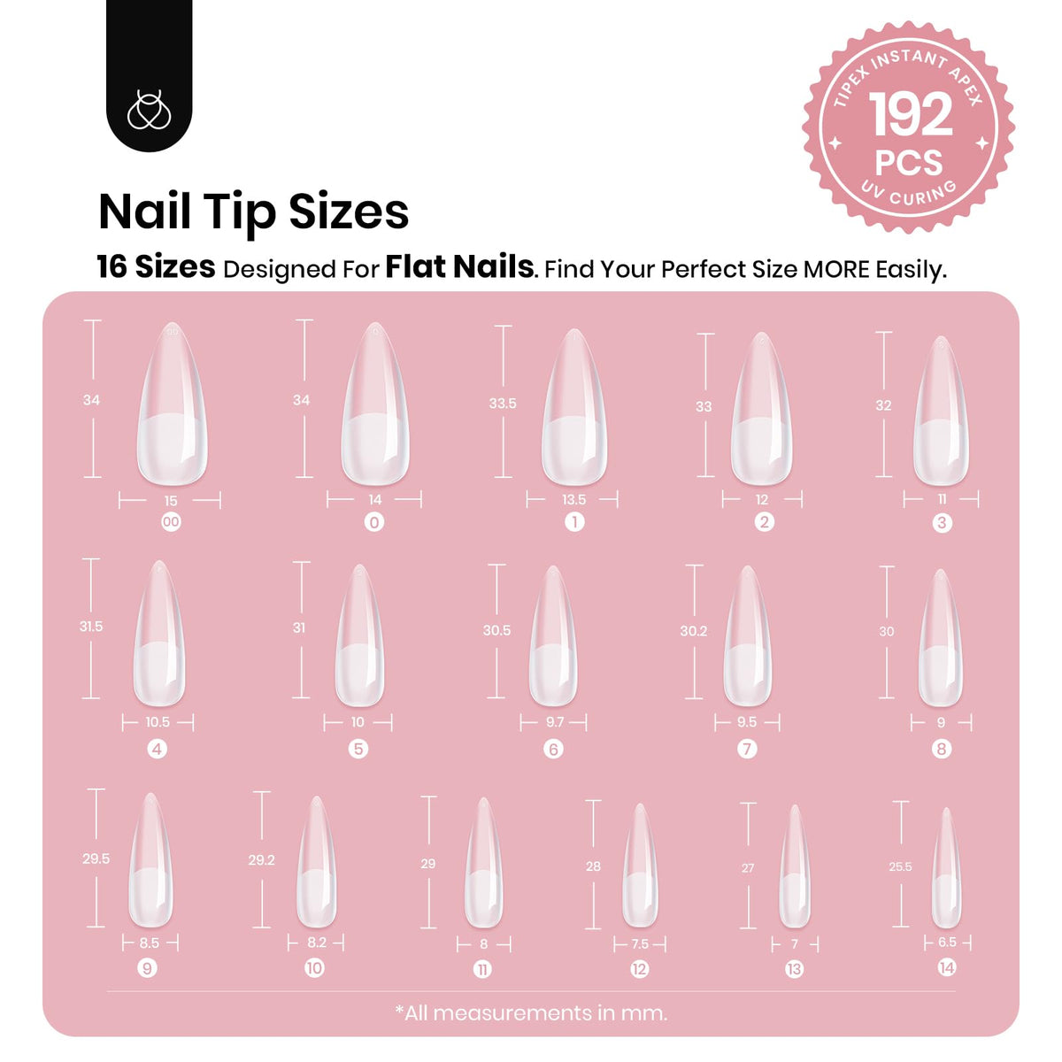 Beetles Gel Polish assembled long stiletto tip on a hand, benefit: salon-style finish