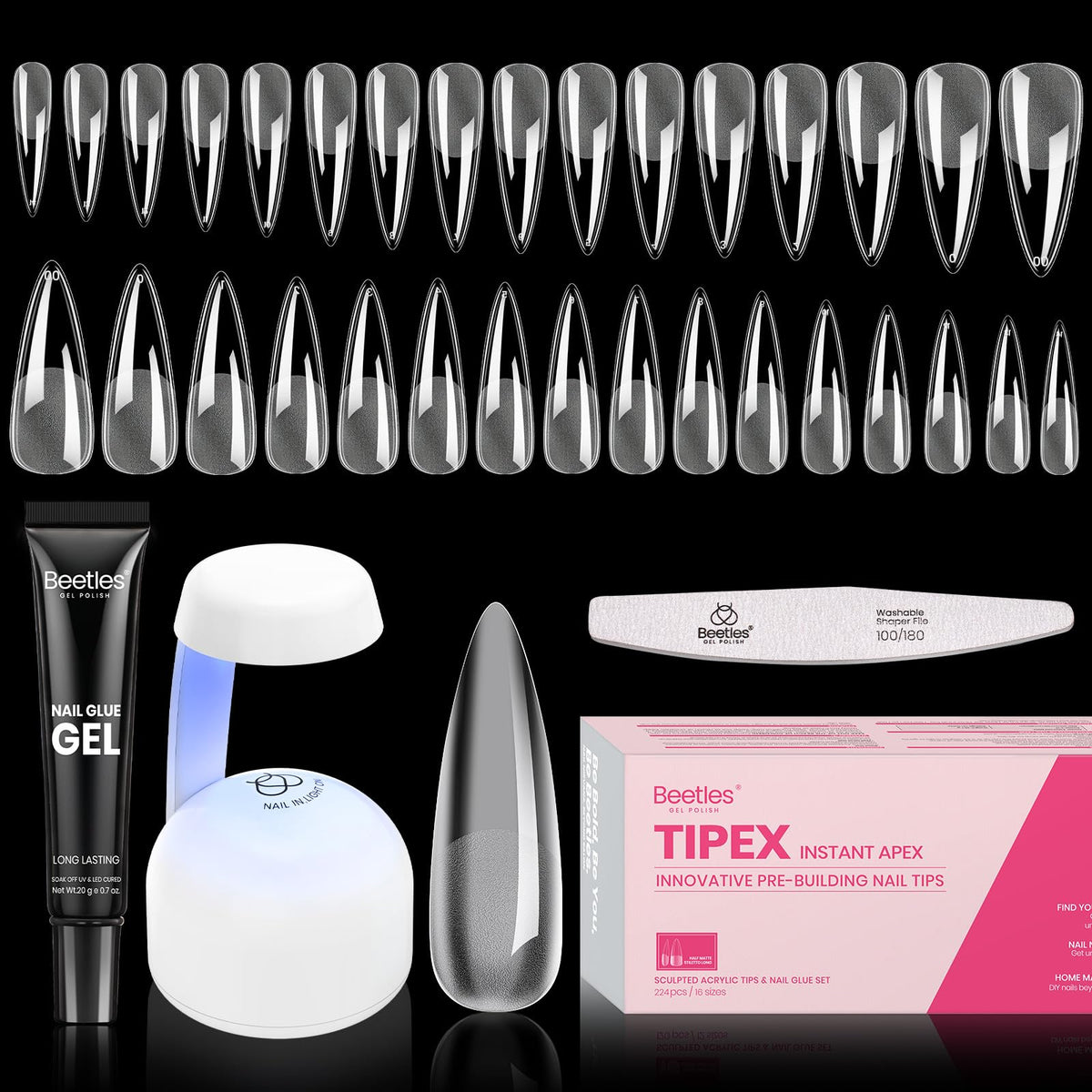 beetles gel polish front packaging showing kit contents and benefits
