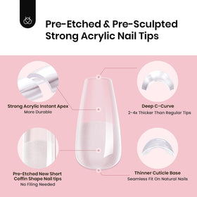 Beetles Tipex in-use application image of pressing tip with glue demonstrating fast salon-like results