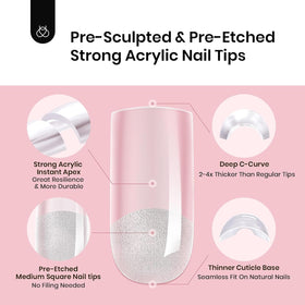 beetles Gel Polish length comparison showing medium square tips on hand