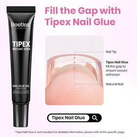 beetles brand tip being glued on a nail showing quick application and salon finish